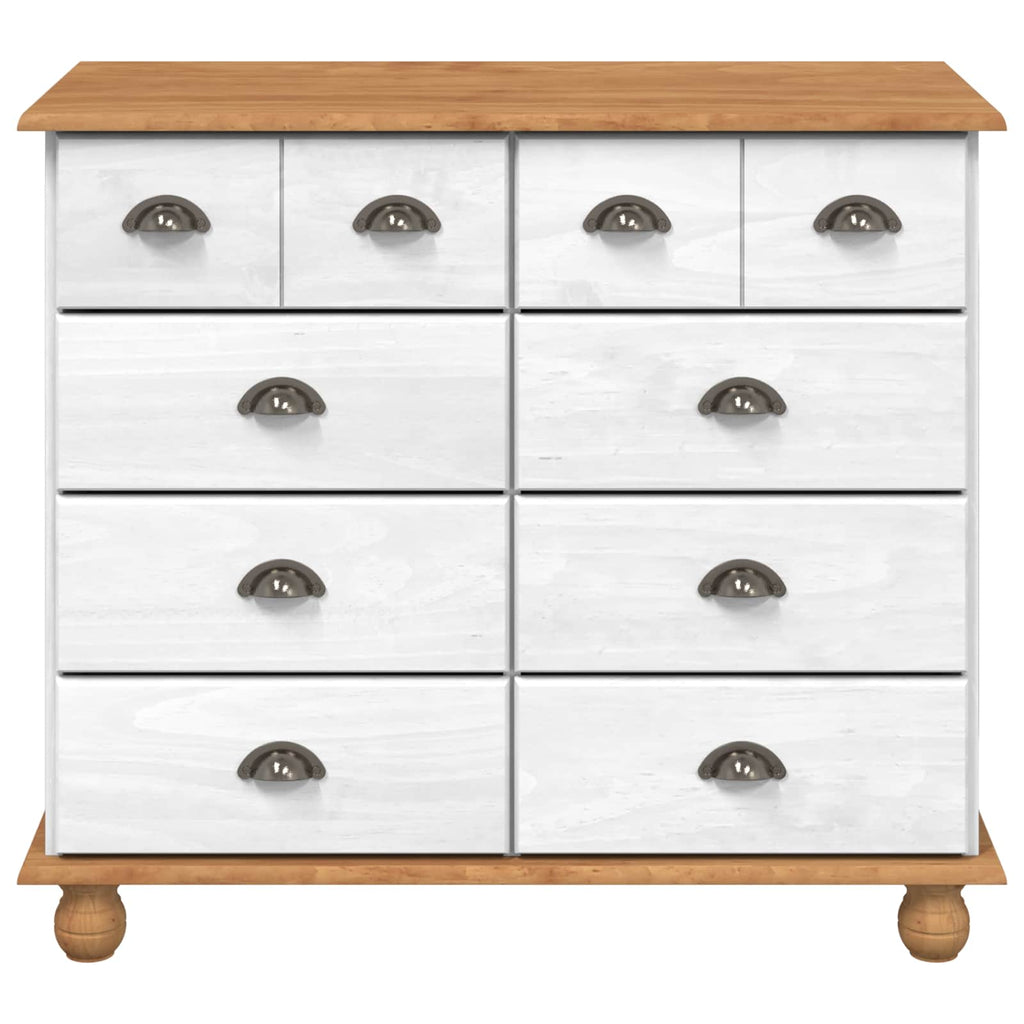 vidaXL Komoda ASKIM Biały 91 x 40 x 79 cm Lite drewno sosnowe
