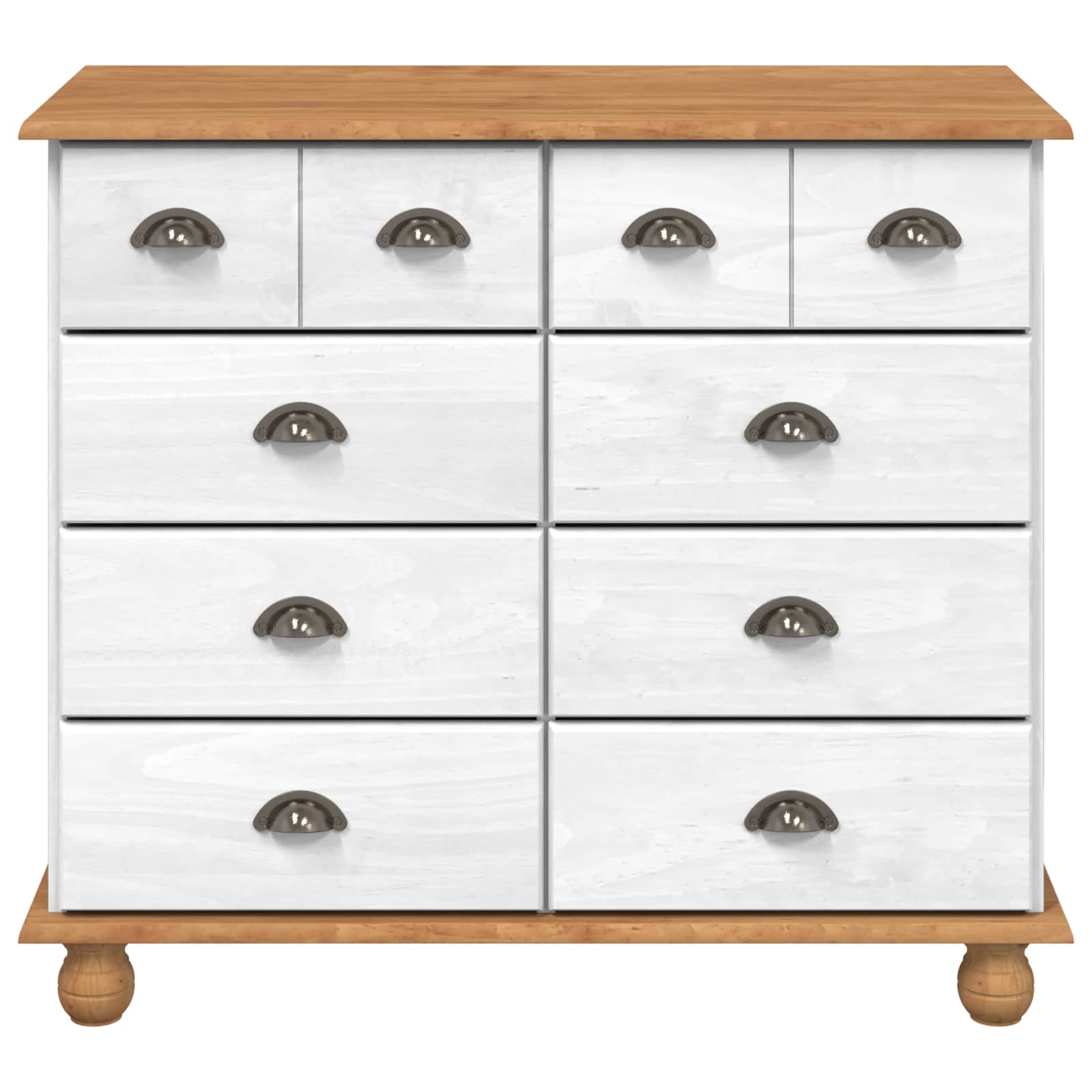 vidaXL Komoda ASKIM Biały 91 x 40 x 79 cm Lite drewno sosnowe