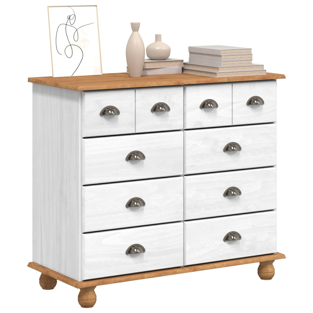 vidaXL Komoda ASKIM Biały 91 x 40 x 79 cm Lite drewno sosnowe