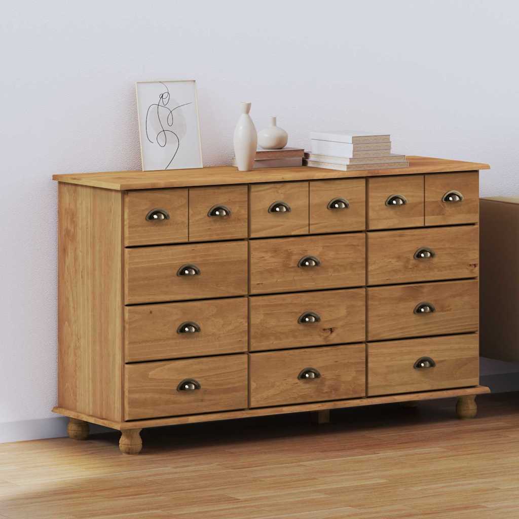 vidaXL Komoda ASKIM Brązowy 79 x 40 x 133,5 cm Lite drewno sosnowe