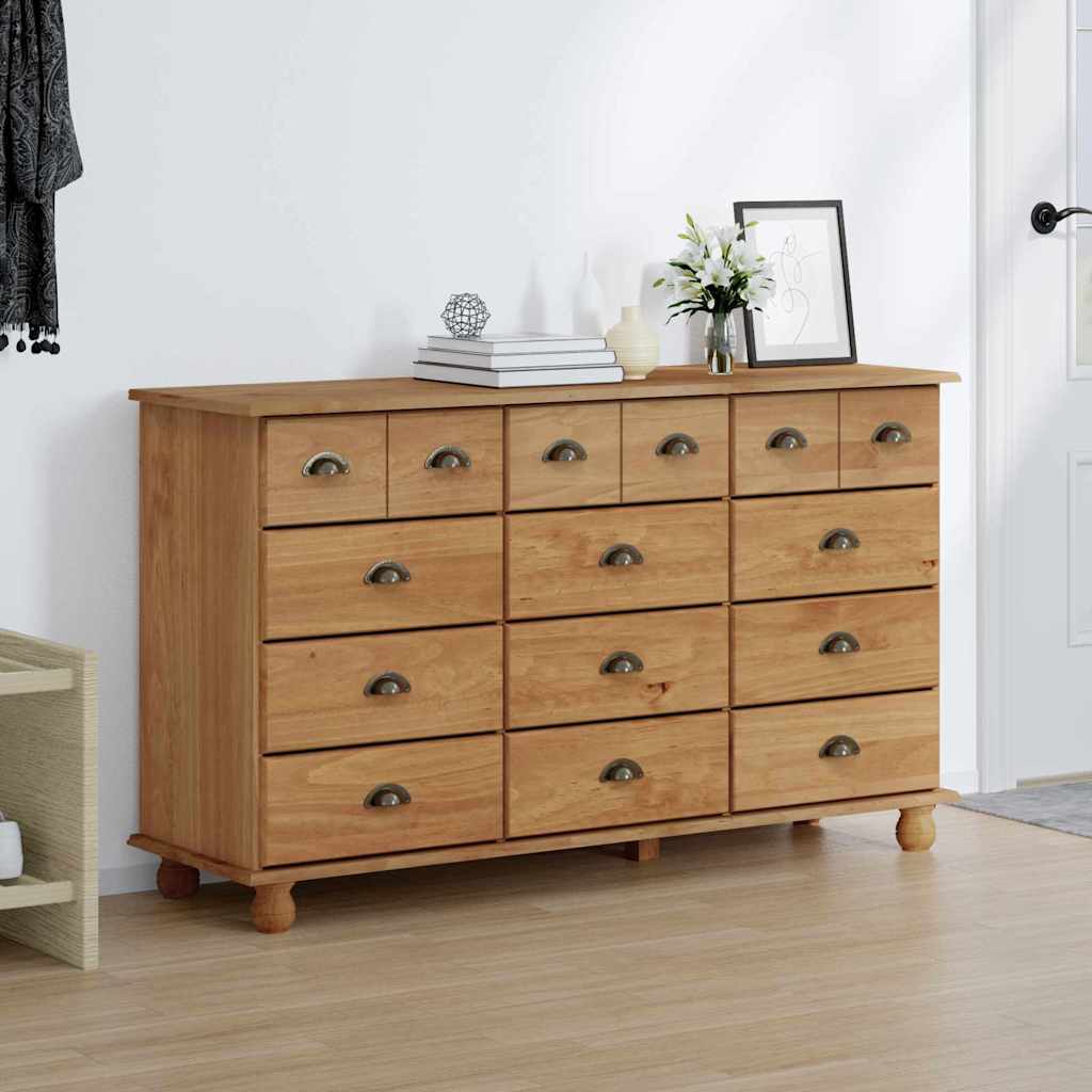 vidaXL Komoda ASKIM Brązowy 79 x 40 x 133,5 cm Lite drewno sosnowe