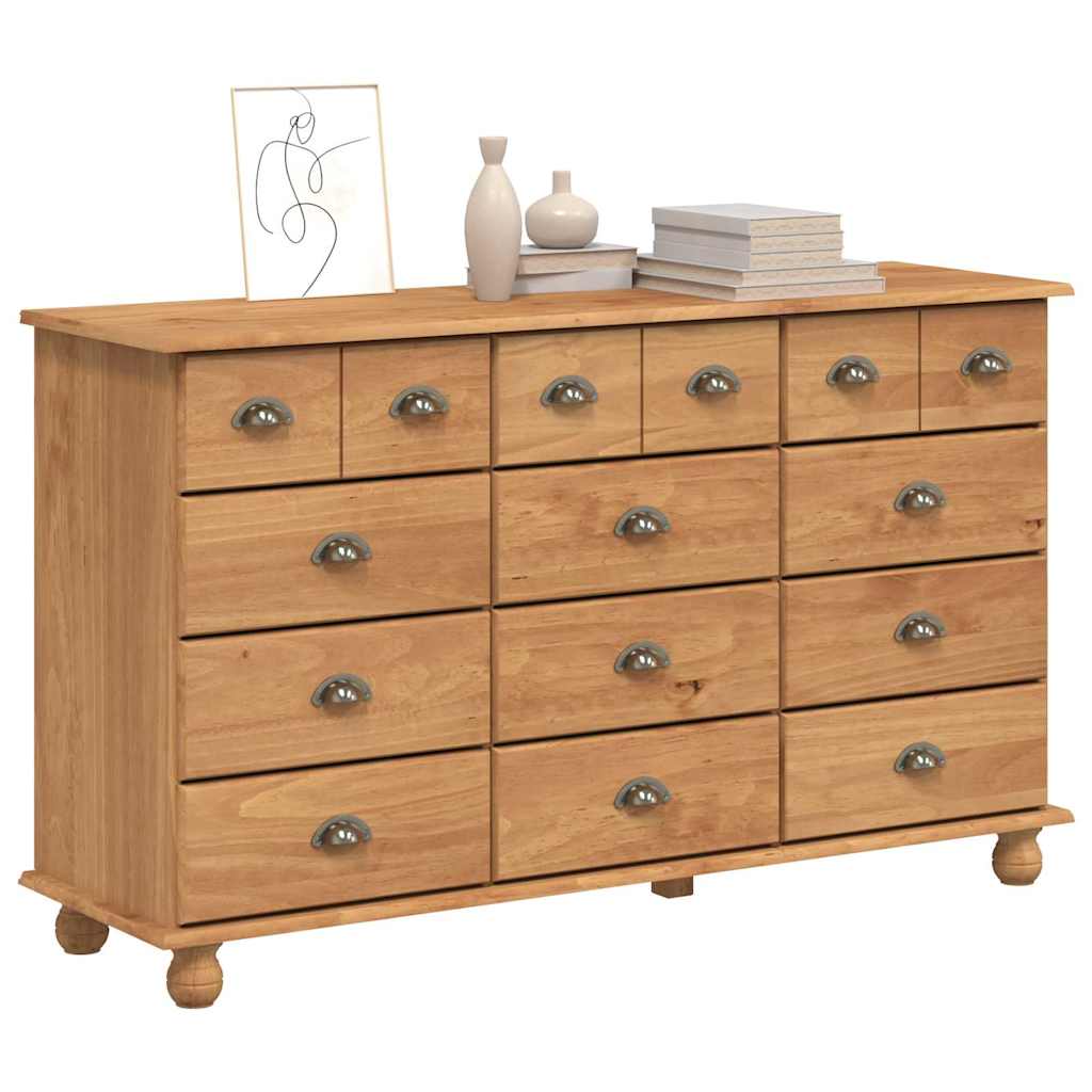 vidaXL Komoda ASKIM Brązowy 79 x 40 x 133,5 cm Lite drewno sosnowe