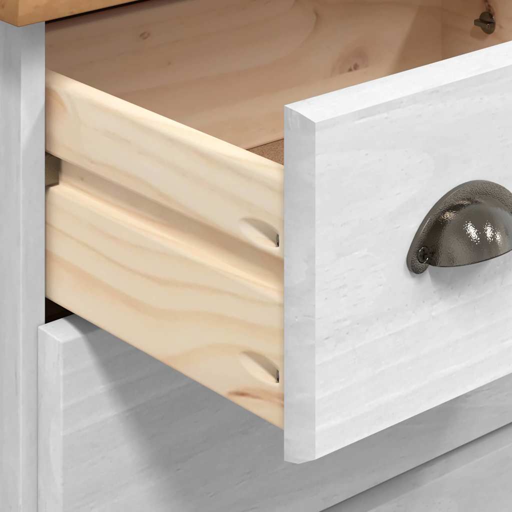 vidaXL Komoda ASKIM Biały 79 x 40 x 133,5 cm Lite drewno sosnowe