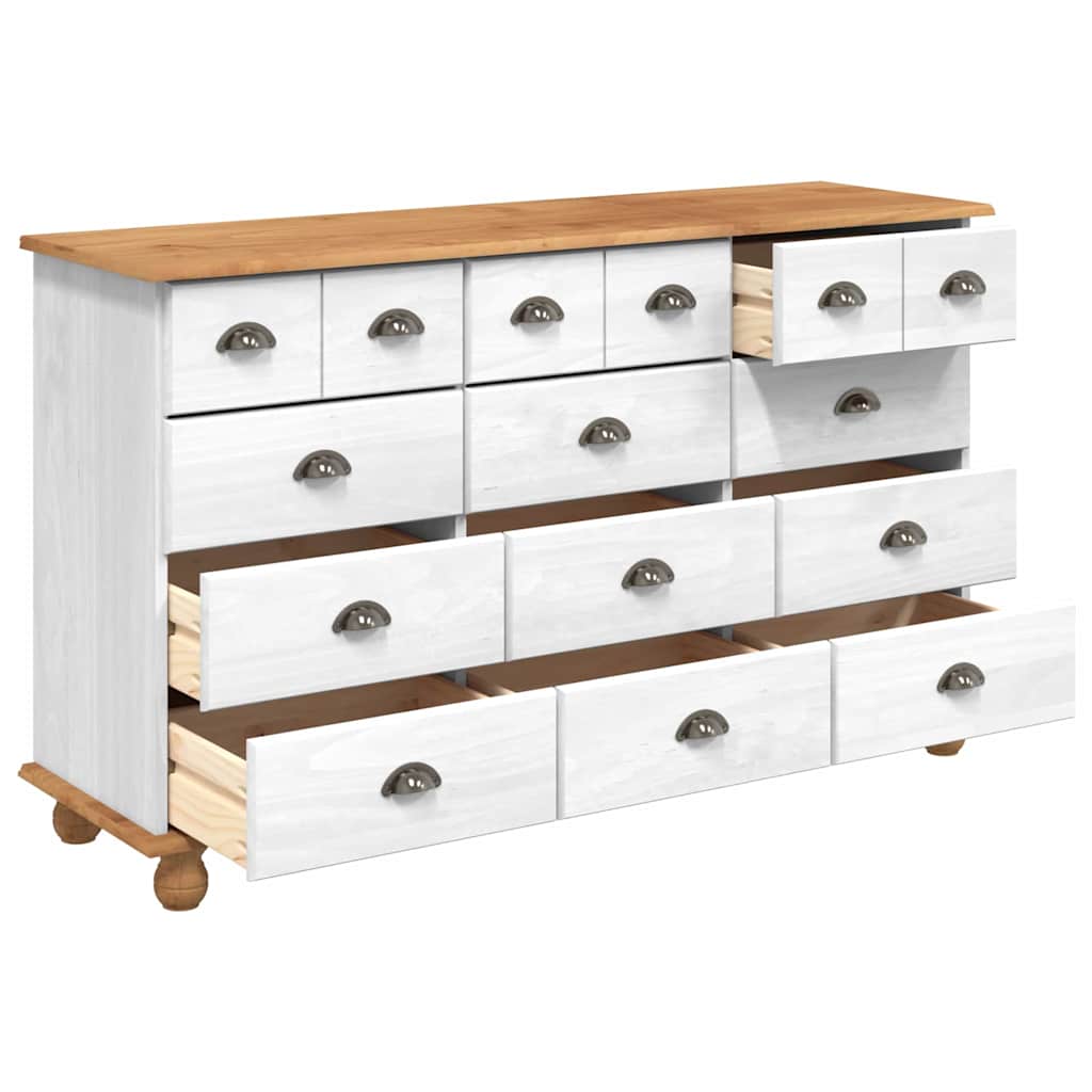 vidaXL Komoda ASKIM Biały 79 x 40 x 133,5 cm Lite drewno sosnowe