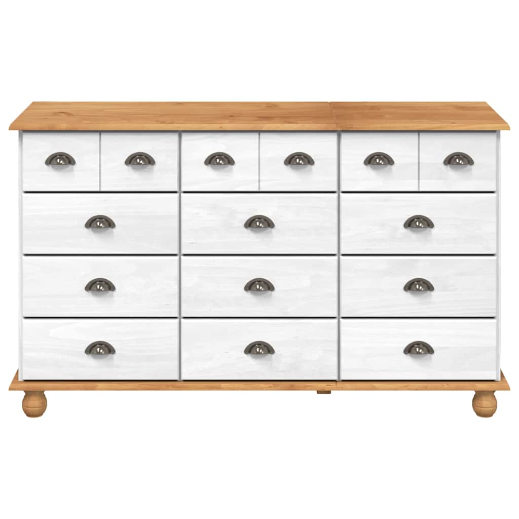vidaXL Komoda ASKIM Biały 79 x 40 x 133,5 cm Lite drewno sosnowe