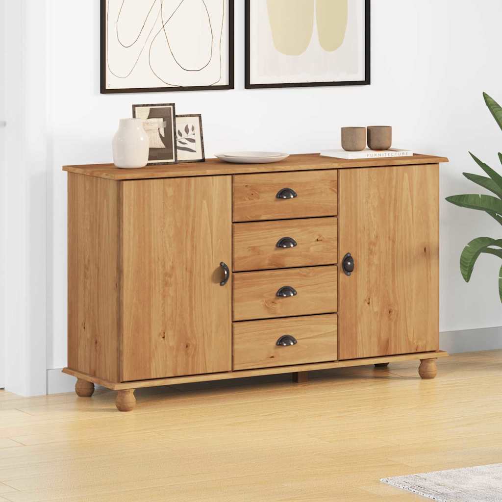 vidaXL Bufet z szufladą ASKIM 133,5 x 40 x 79 cm Lite drewno sosnowe