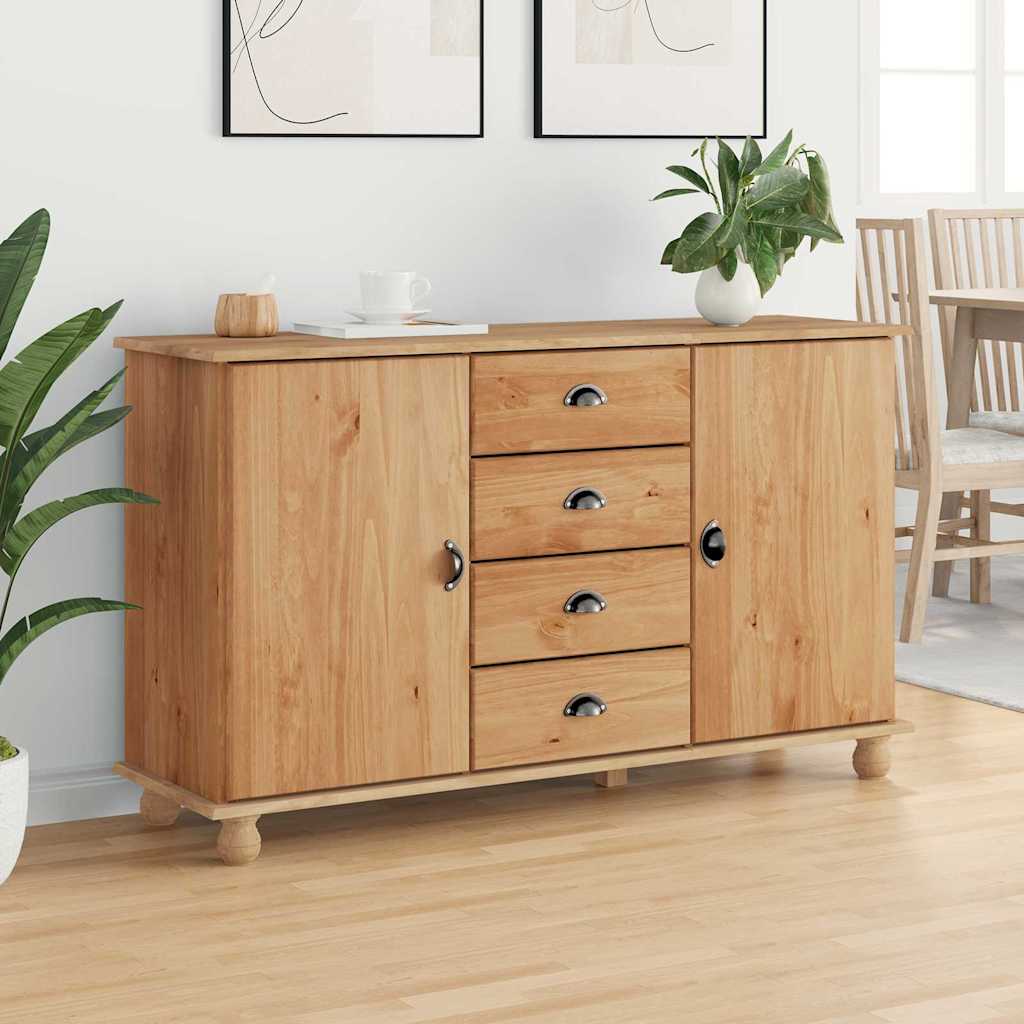 vidaXL Bufet z szufladą ASKIM 133,5 x 40 x 79 cm Lite drewno sosnowe