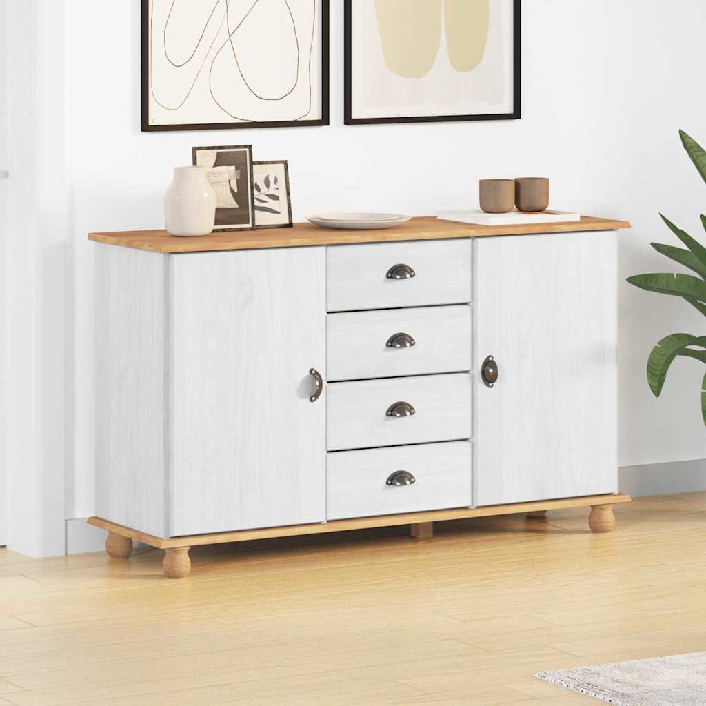 vidaXL Bufet z szufladą ASKIM 133,5 x 40 x 79 cm Lite drewno sosnowe