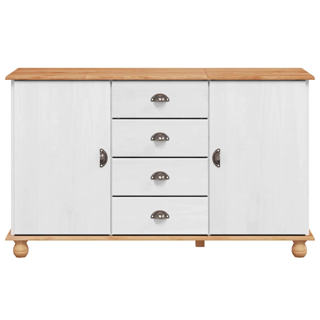 vidaXL Bufet z szufladą ASKIM 133,5 x 40 x 79 cm Lite drewno sosnowe