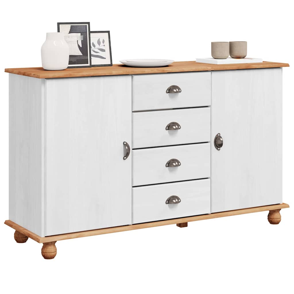vidaXL Bufet z szufladą ASKIM 133,5 x 40 x 79 cm Lite drewno sosnowe