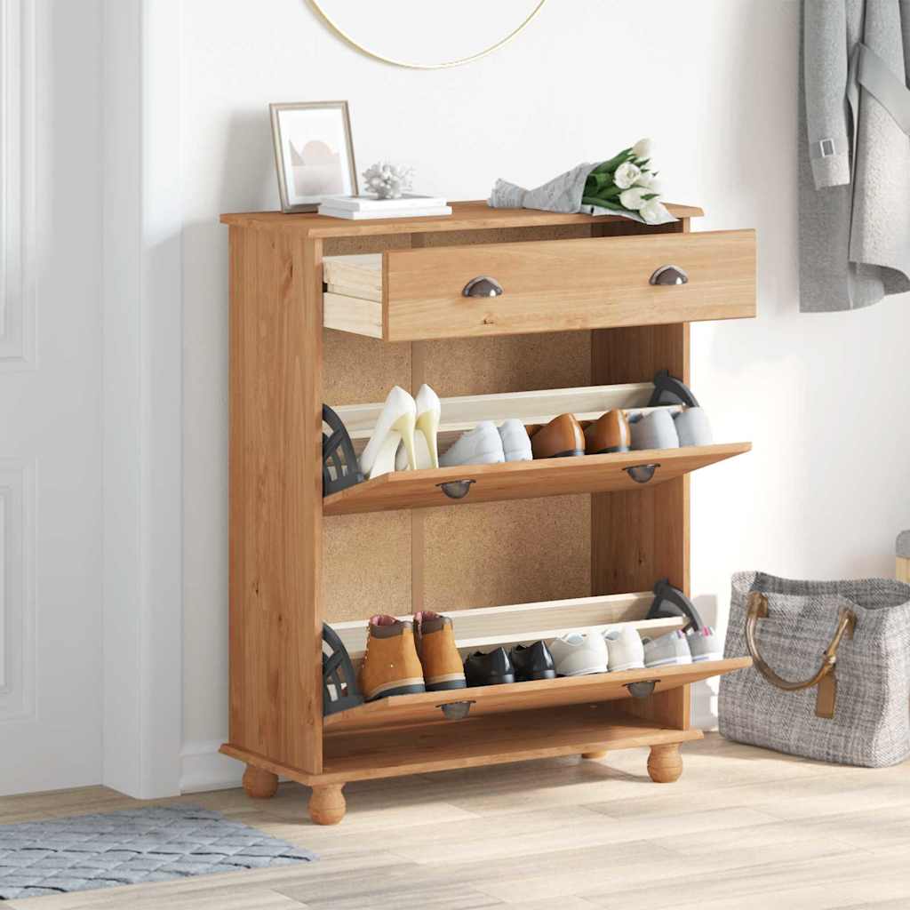 vidaXL Szafka na buty z szufladą ASKIM Brązowy 85 x 35 x 108 cm