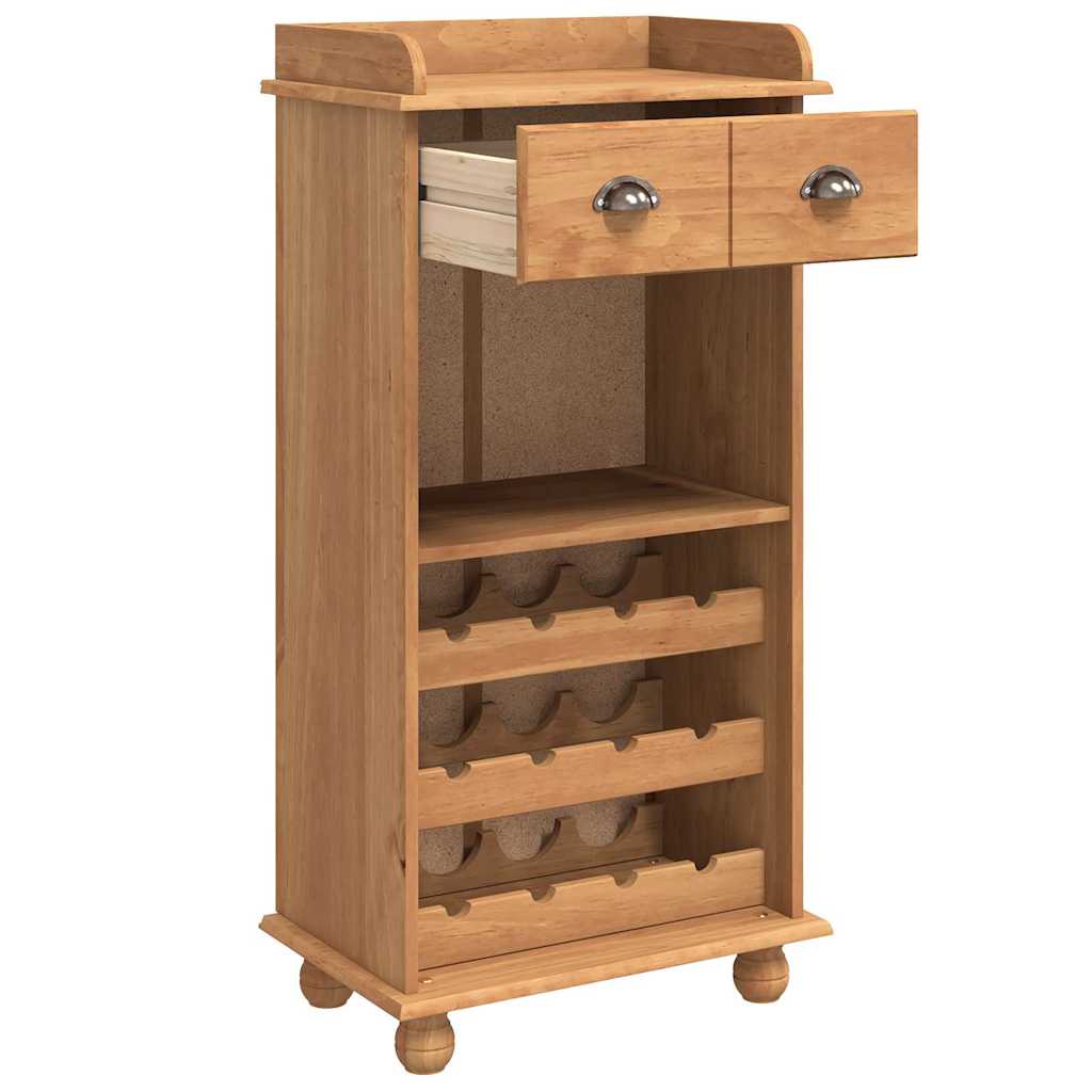 vidaXL Szafka na wino ASKIM Wosk miodowy 57 x 37 x 114 cm