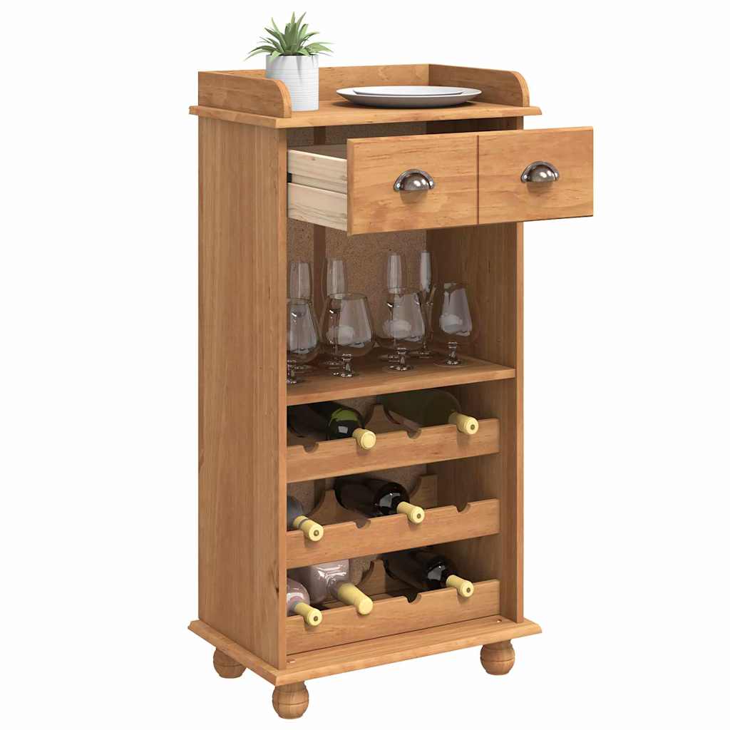 vidaXL Szafka na wino ASKIM Wosk miodowy 57 x 37 x 114 cm