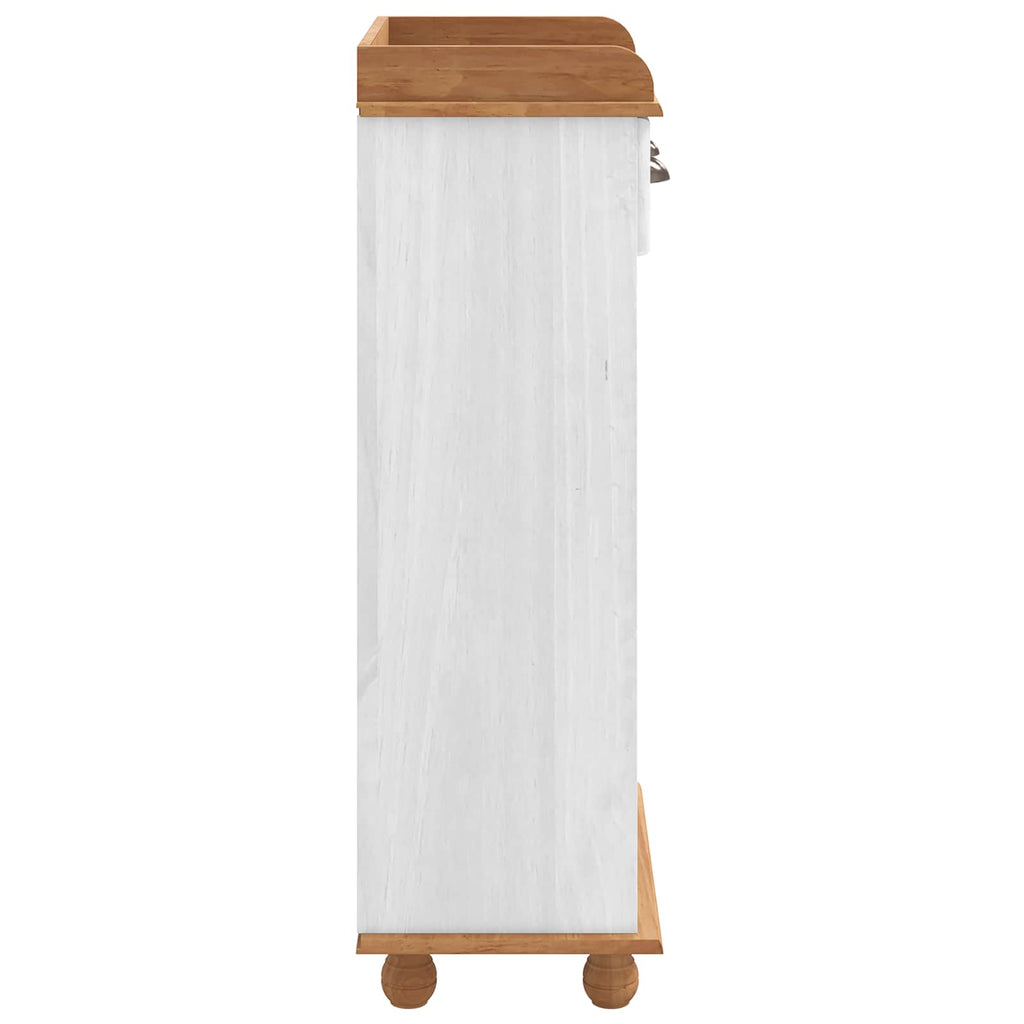 vidaXL Szafka na wino ASKIM Biały z Miodowym Wierzchem
