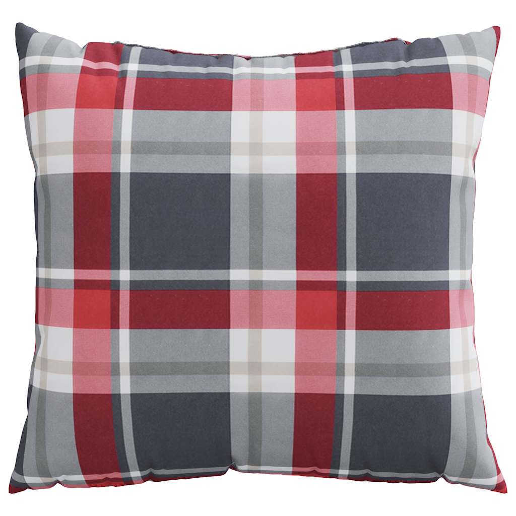 vidaXL Poduszki na sofę 4 szt. Czerwona kratka 40x40 cm Materiał