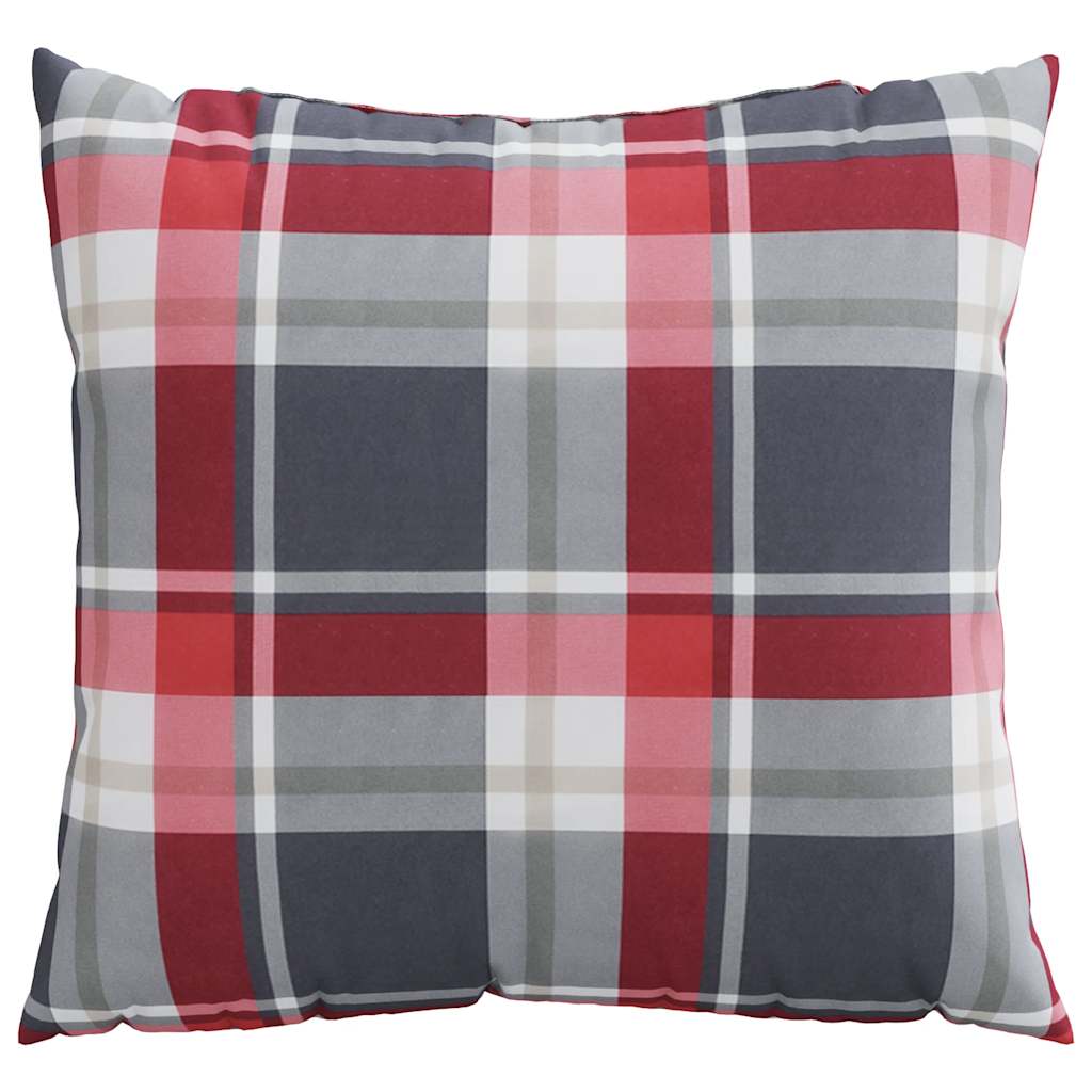 vidaXL Poduszki na sofę 4 szt. Czerwona kratka 50x50 cm Materiał