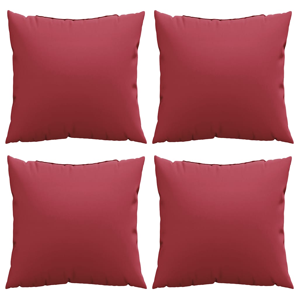 vidaXL Poduszki na sofę 4 szt. Czerwone wino 60x60 cm Materiał