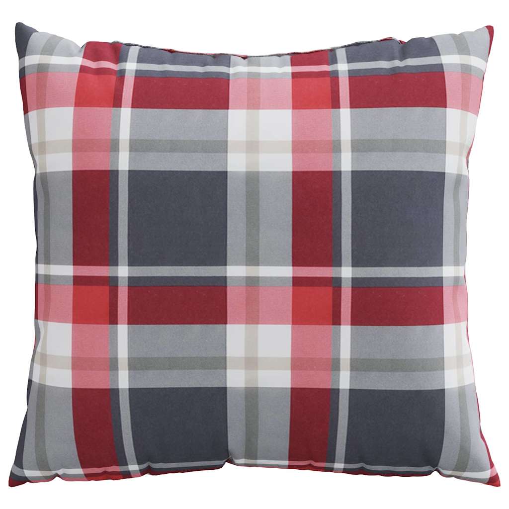 vidaXL Poduszki na sofę 4 szt. Czerwona kratka 60x60 cm Materiał