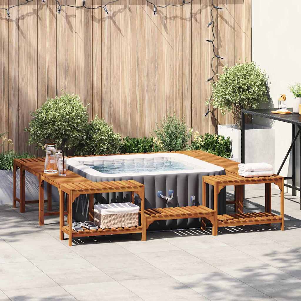 vidaXL Otoczenie wanny z hydromasażem Brązowy 230 x 230 cm