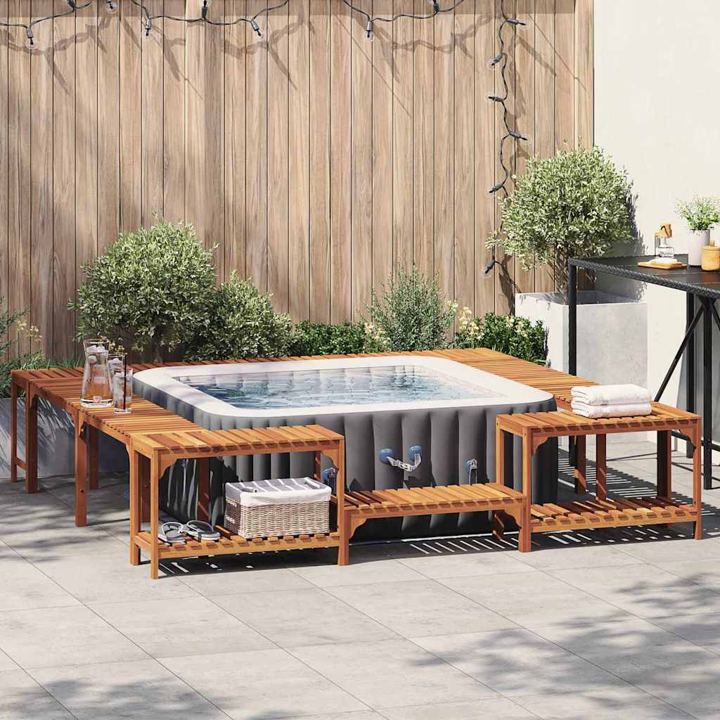 vidaXL Otoczenie wanny z hydromasażem Brązowy 255 x 255 x 55,5 cm