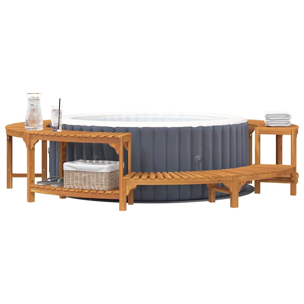 vidaXL Otoczenie wanny z hydromasażem Brązowy Ø275 x 55,5 cm