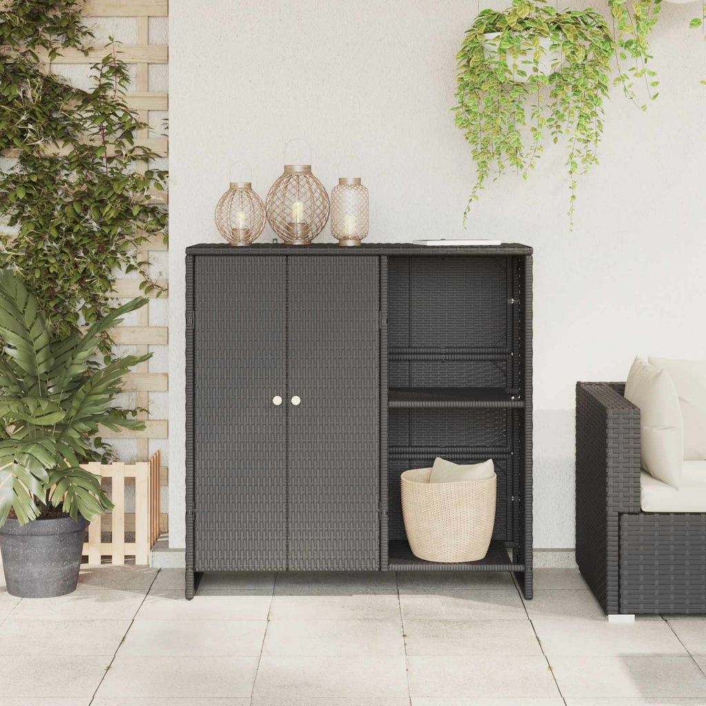 vidaXL Szafka do przechowywania Czarny 100 x 36 x 102 cm rattan