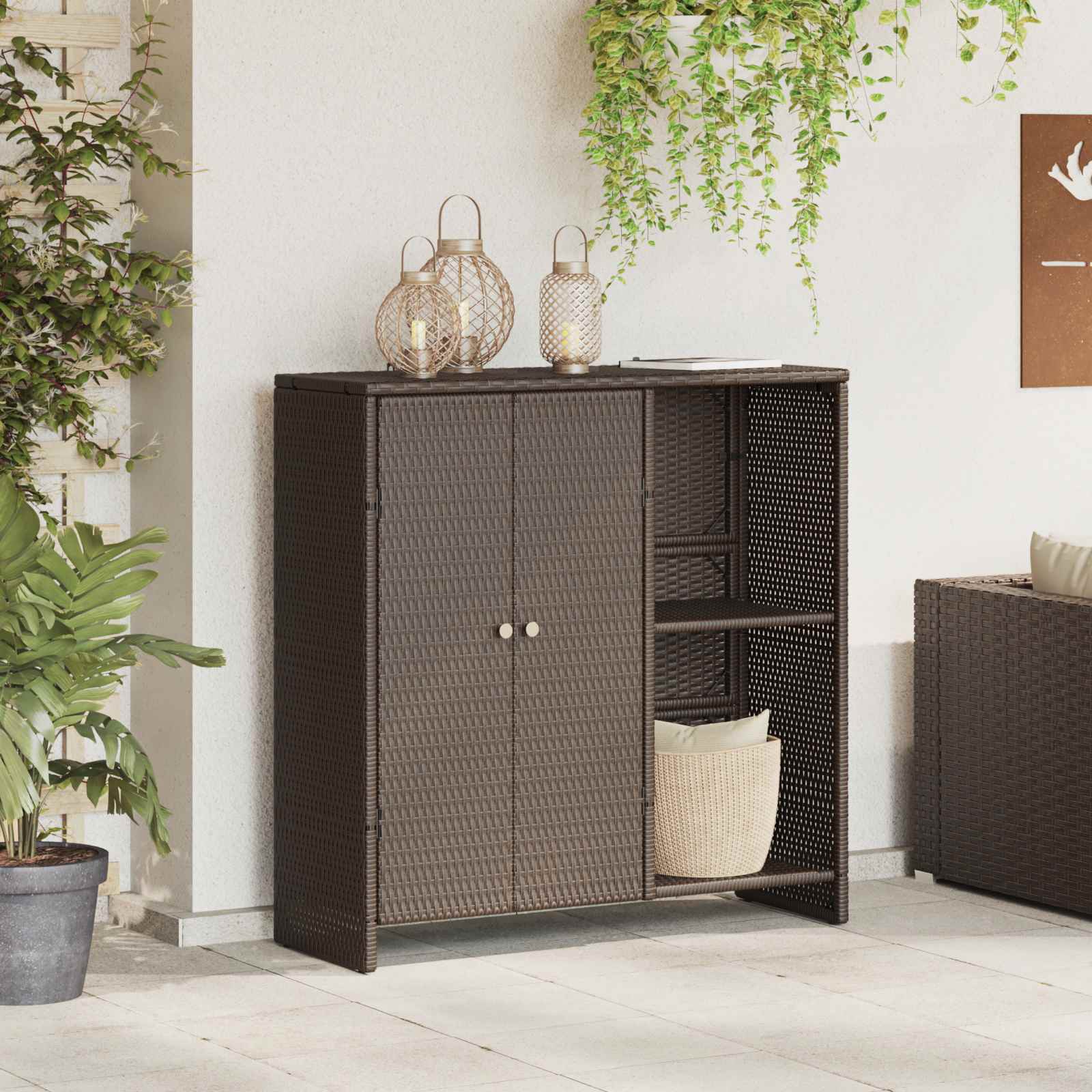 vidaXL Szafka do przechowywania Brązowy 100 x 36 x 102 cm rattan