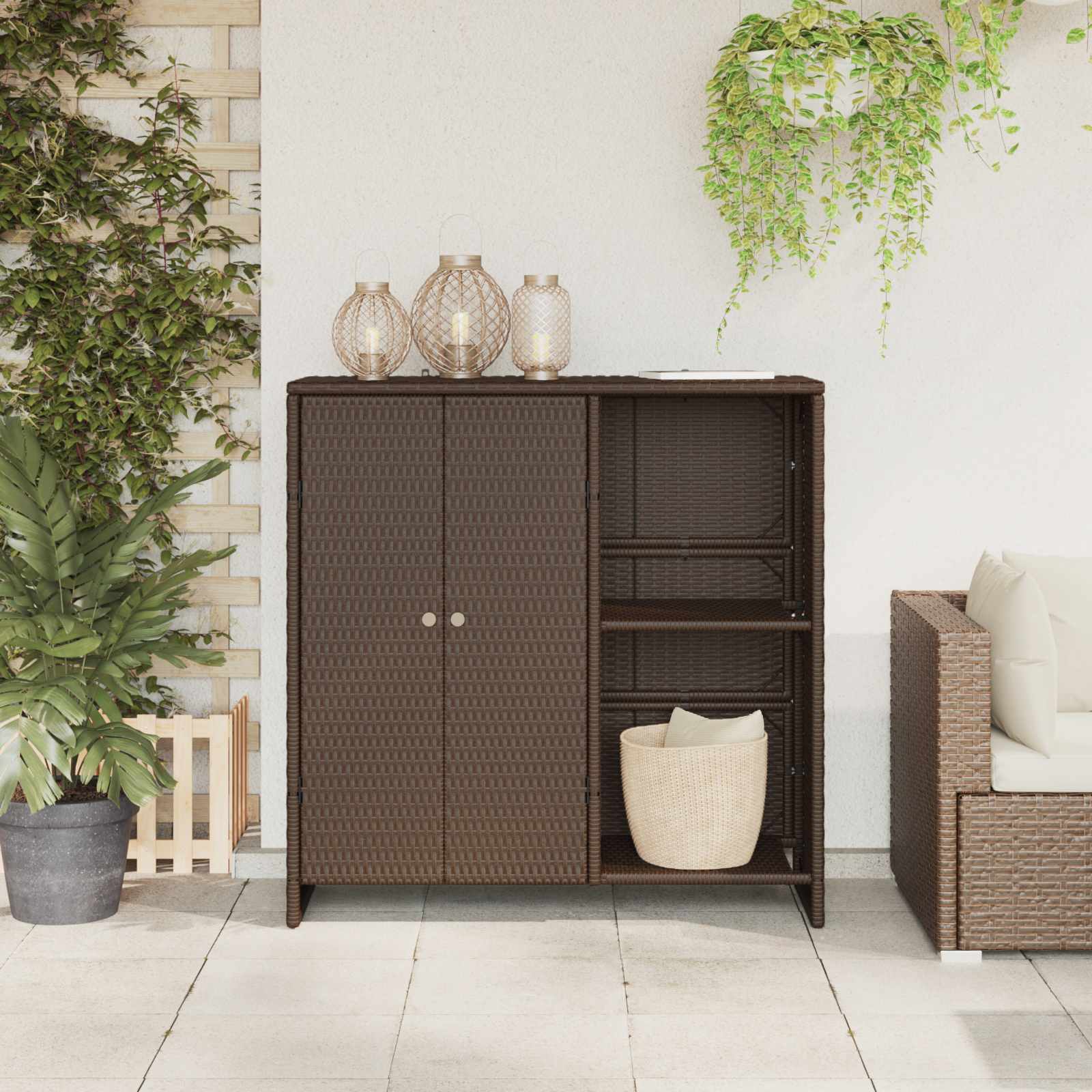 vidaXL Szafka do przechowywania Brązowy 100 x 36 x 102 cm rattan