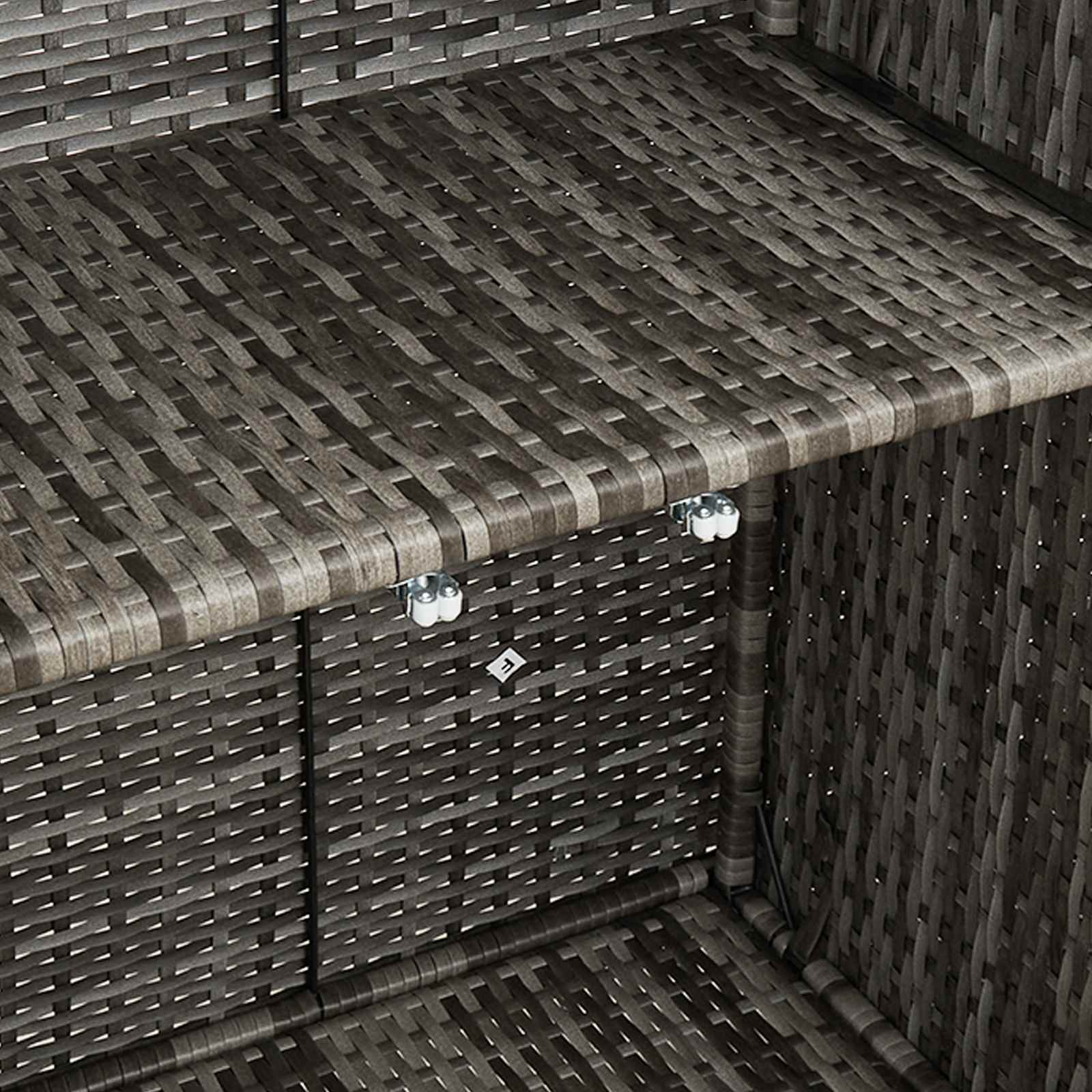 vidaXL Szafka do przechowywania z półką Szary 100 x 36 x 102 cm rattan