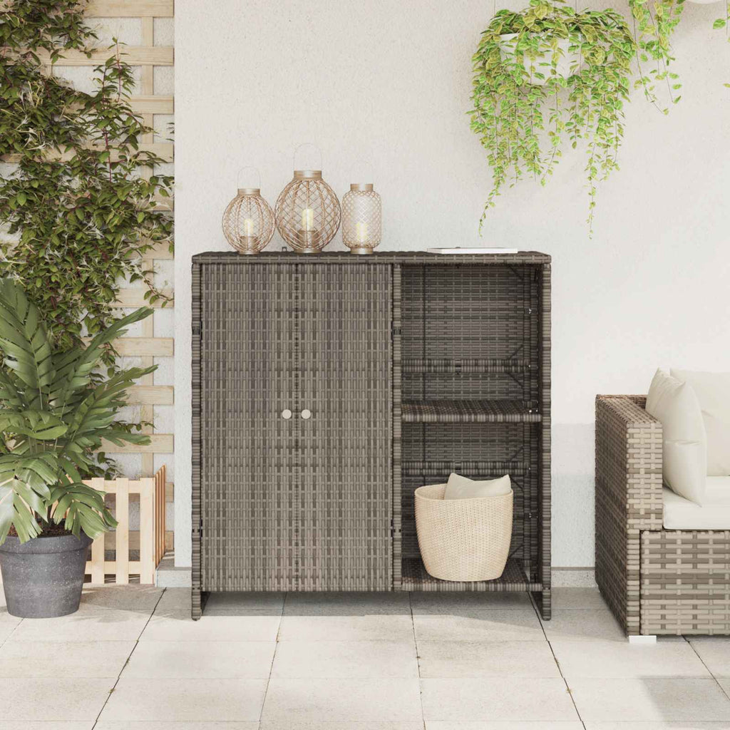 vidaXL Szafka do przechowywania z półką Szary 100 x 36 x 102 cm rattan