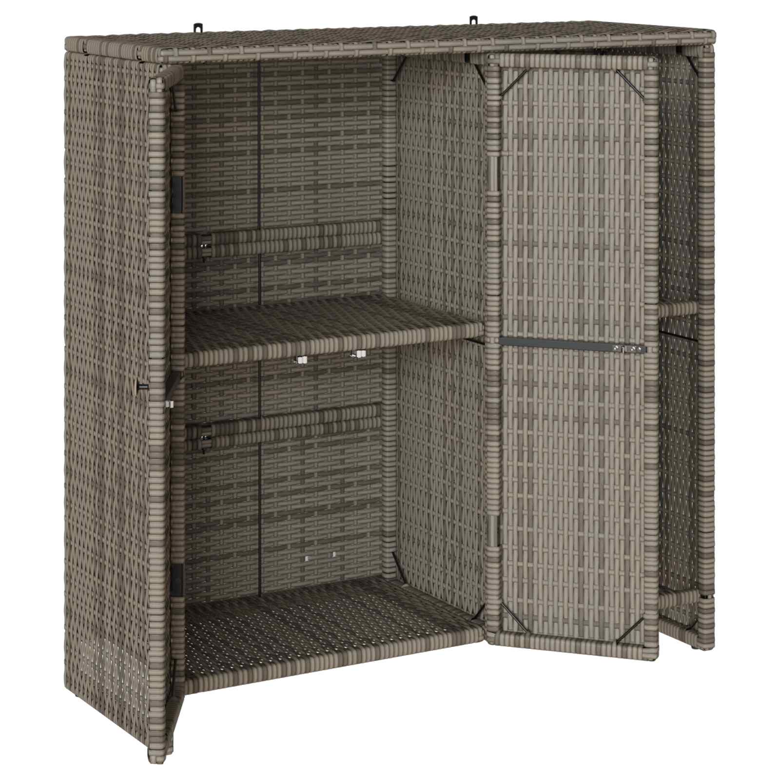 vidaXL Szafka do przechowywania z półką Szary 100 x 36 x 102 cm rattan