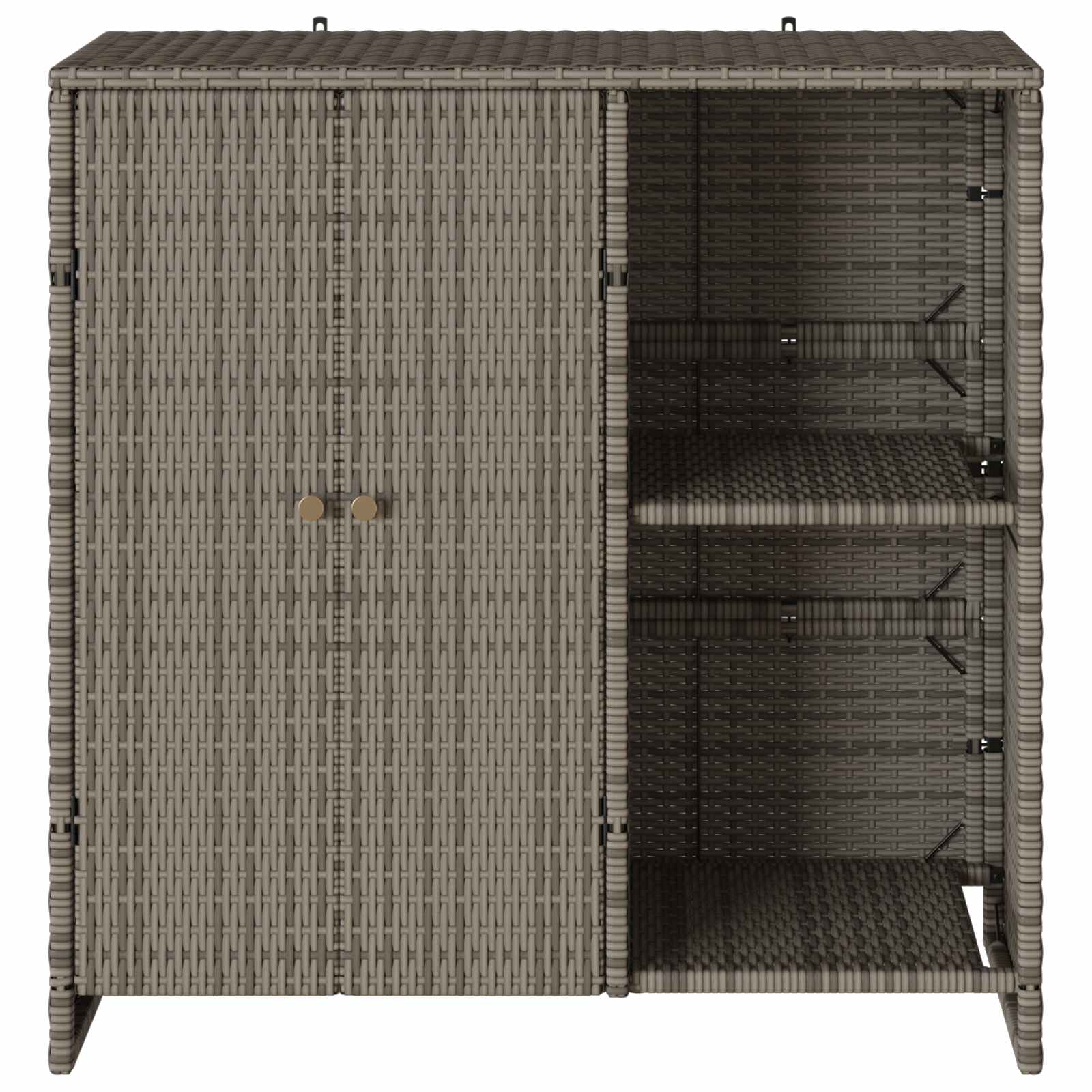vidaXL Szafka do przechowywania z półką Szary 100 x 36 x 102 cm rattan