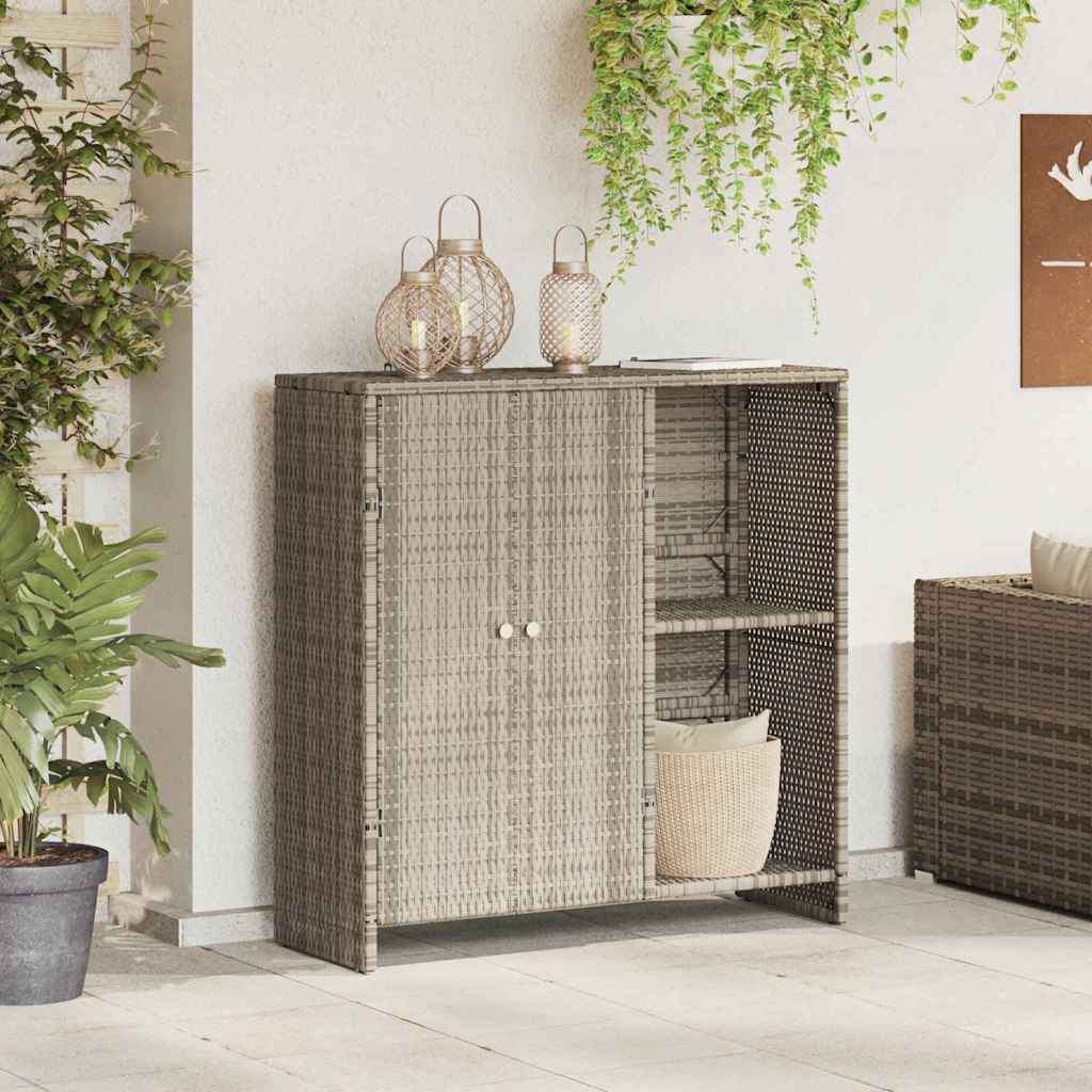vidaXL Szafka do przechowywania Jasnoszary 100 x 36 x 102 cm rattan