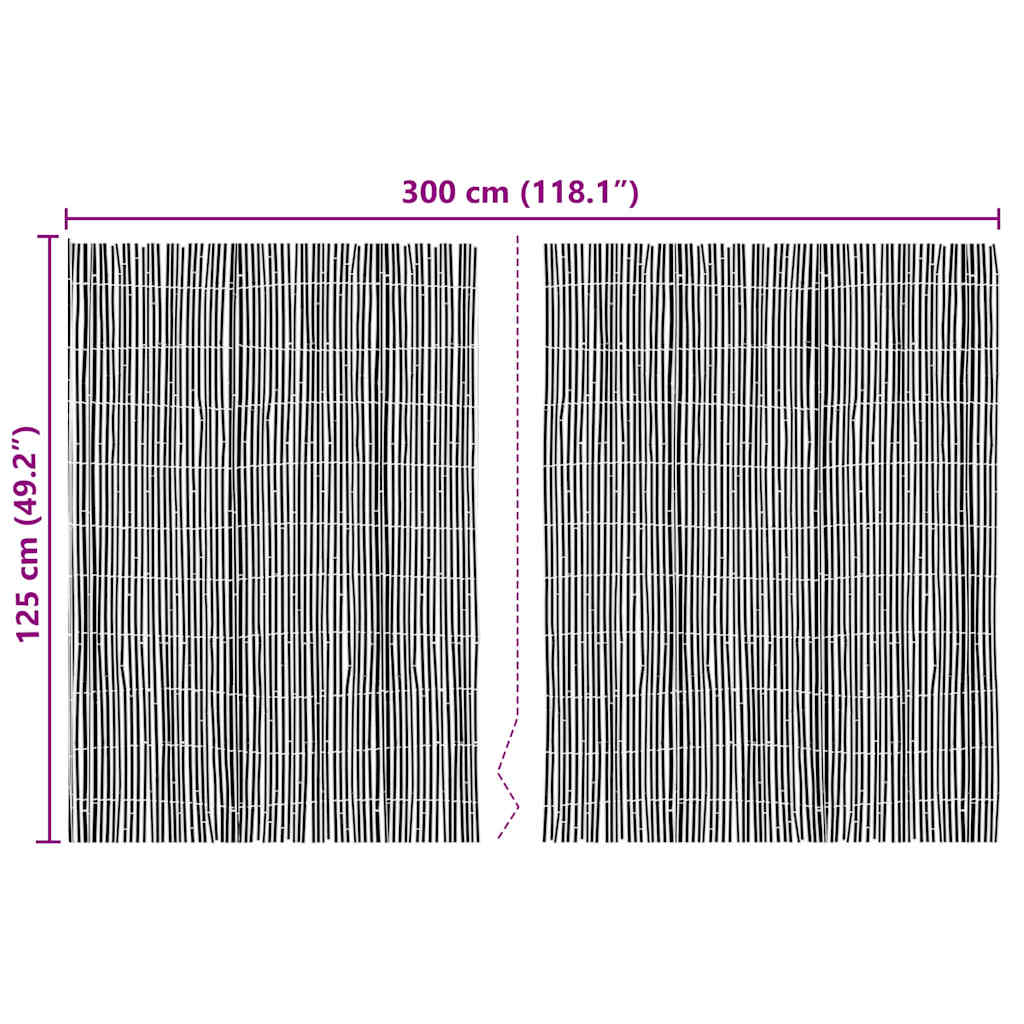 vidaXL Bambusowe ogrodzenie Naturalny 400 x 125 cm Bambus