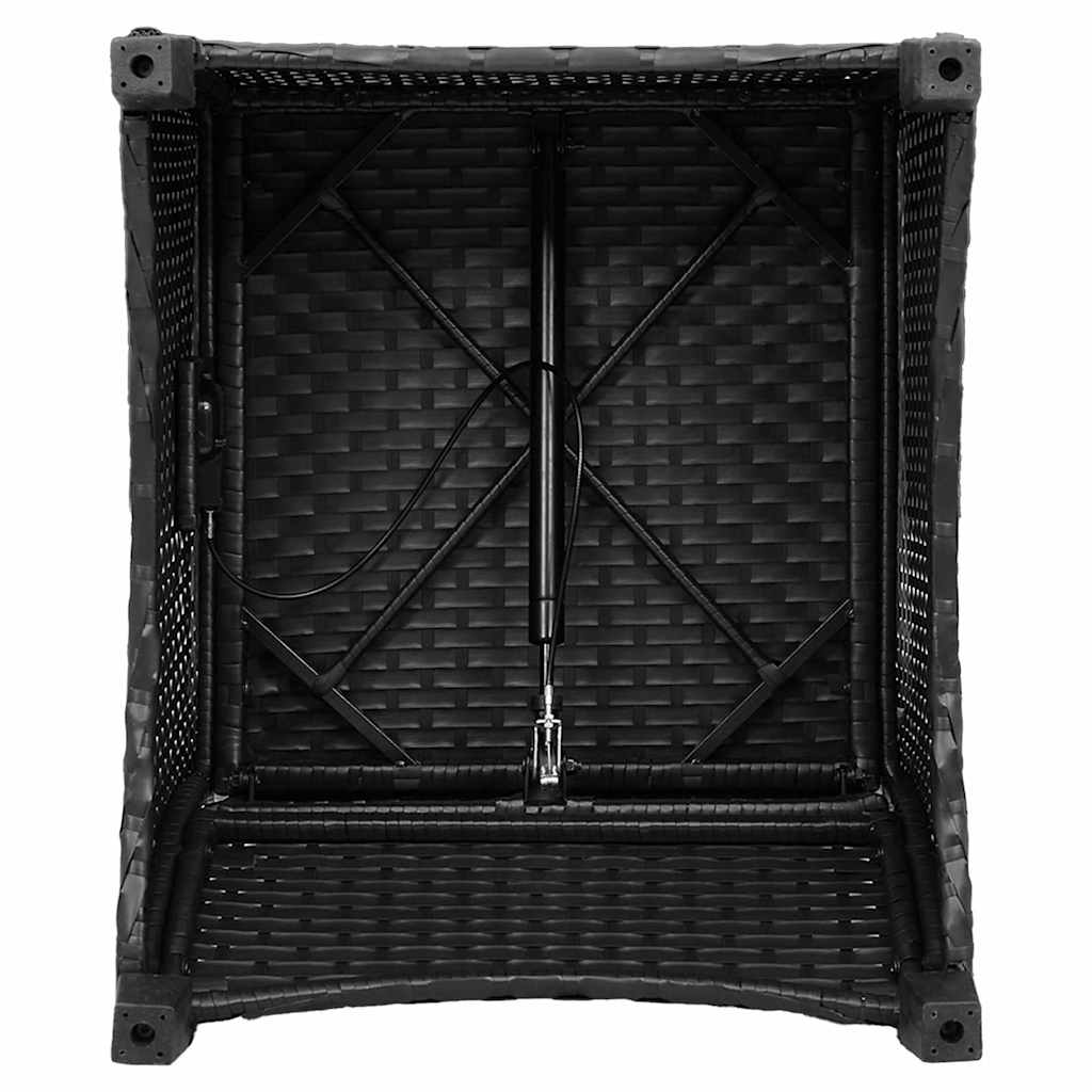vidaXL Fotel z funkcją relaksu Czarny 56 x 66 x 95 cm polirattan