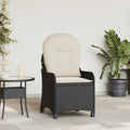 vidaXL Fotel z funkcją relaksu Czarny 56 x 66 x 95 cm polirattan