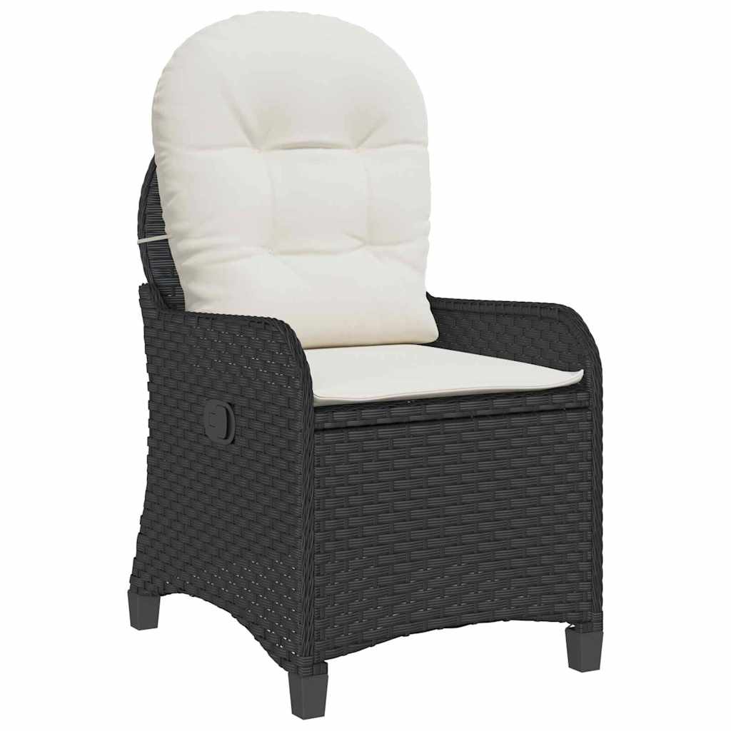 vidaXL Fotel z funkcją relaksu Czarny 56 x 66 x 95 cm polirattan