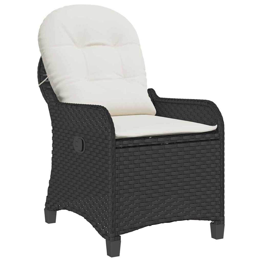 vidaXL Fotel z funkcją relaksu Czarny 56 x 66 x 95 cm polirattan