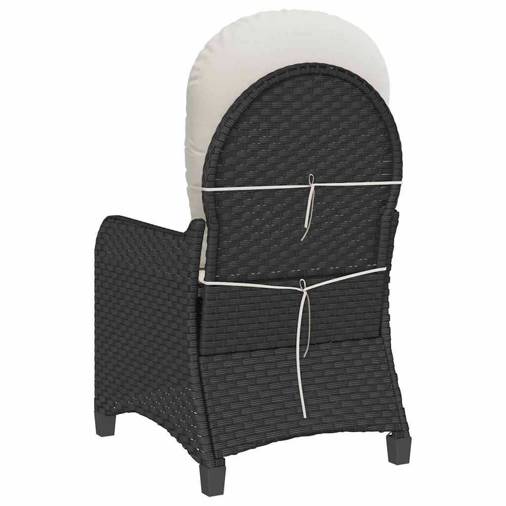 vidaXL Fotel z funkcją relaksu Czarny 56 x 66 x 95 cm polirattan
