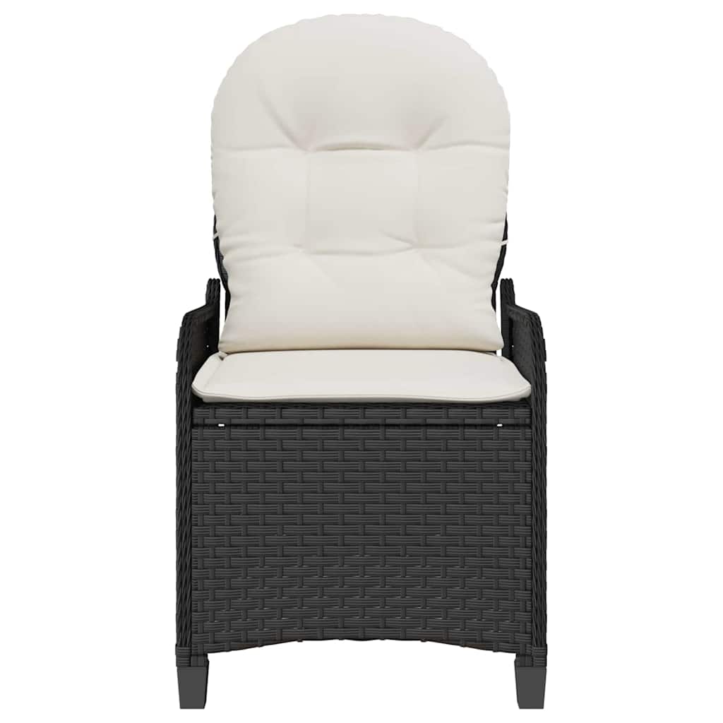 vidaXL Fotel z funkcją relaksu Czarny 56 x 66 x 95 cm polirattan