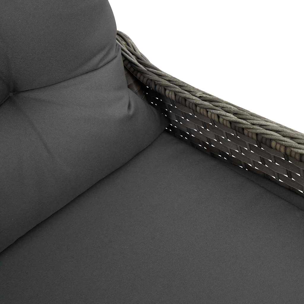 vidaXL Fotel z funkcją relaksu Szary 56 x 66 x 95 cm polirattan