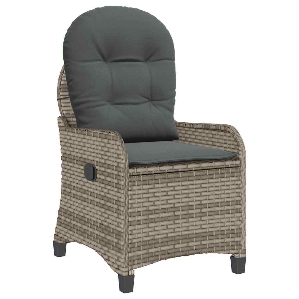 vidaXL Fotel z funkcją relaksu Szary 56 x 66 x 95 cm polirattan