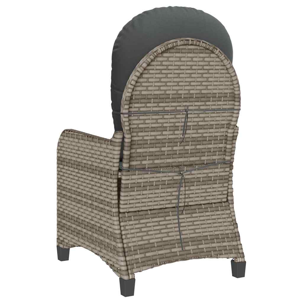 vidaXL Fotel z funkcją relaksu Szary 56 x 66 x 95 cm polirattan