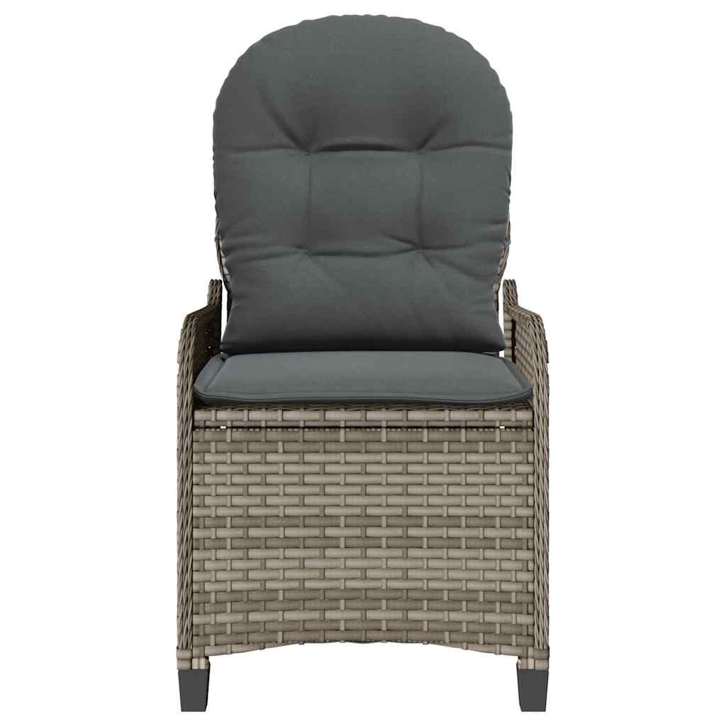 vidaXL Fotel z funkcją relaksu Szary 56 x 66 x 95 cm polirattan