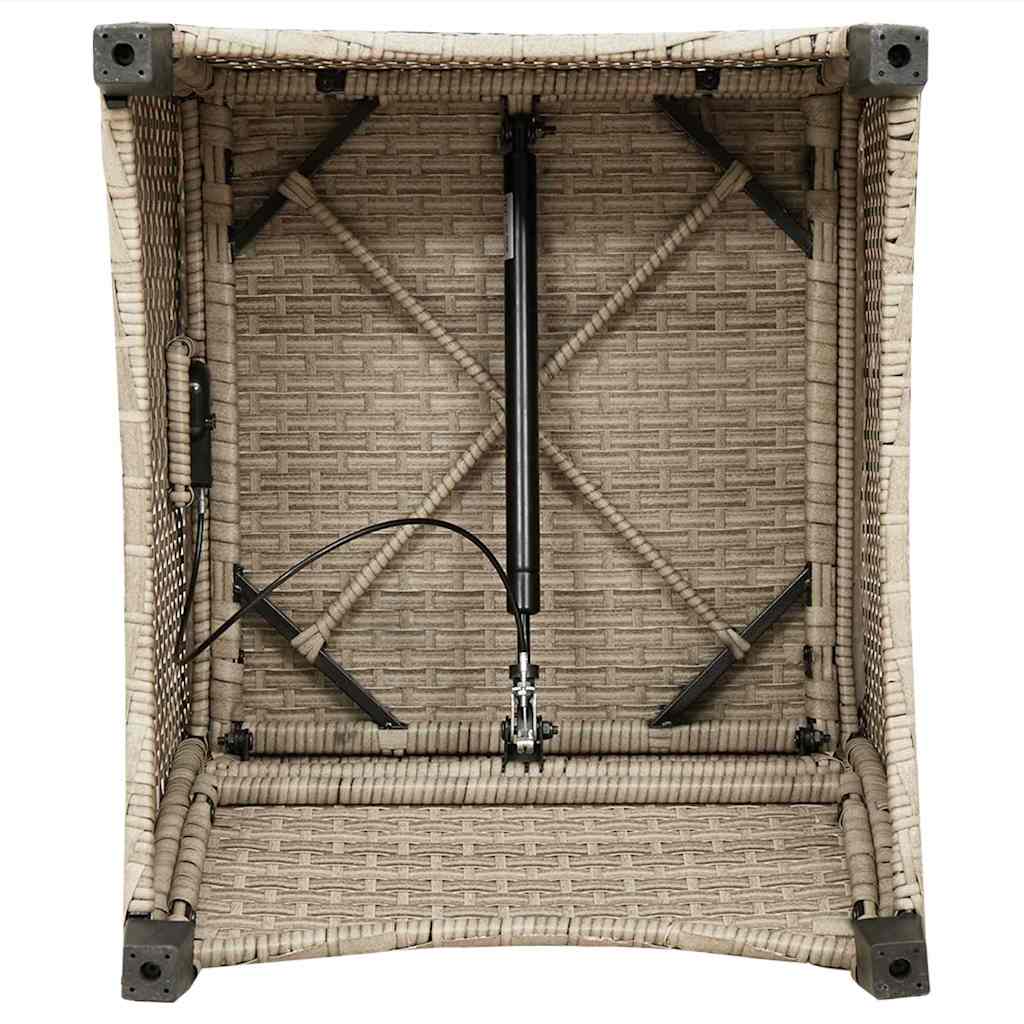 vidaXL Fotel z funkcją relaksu Beżowy 56 x 66 x 95 cm polirattan