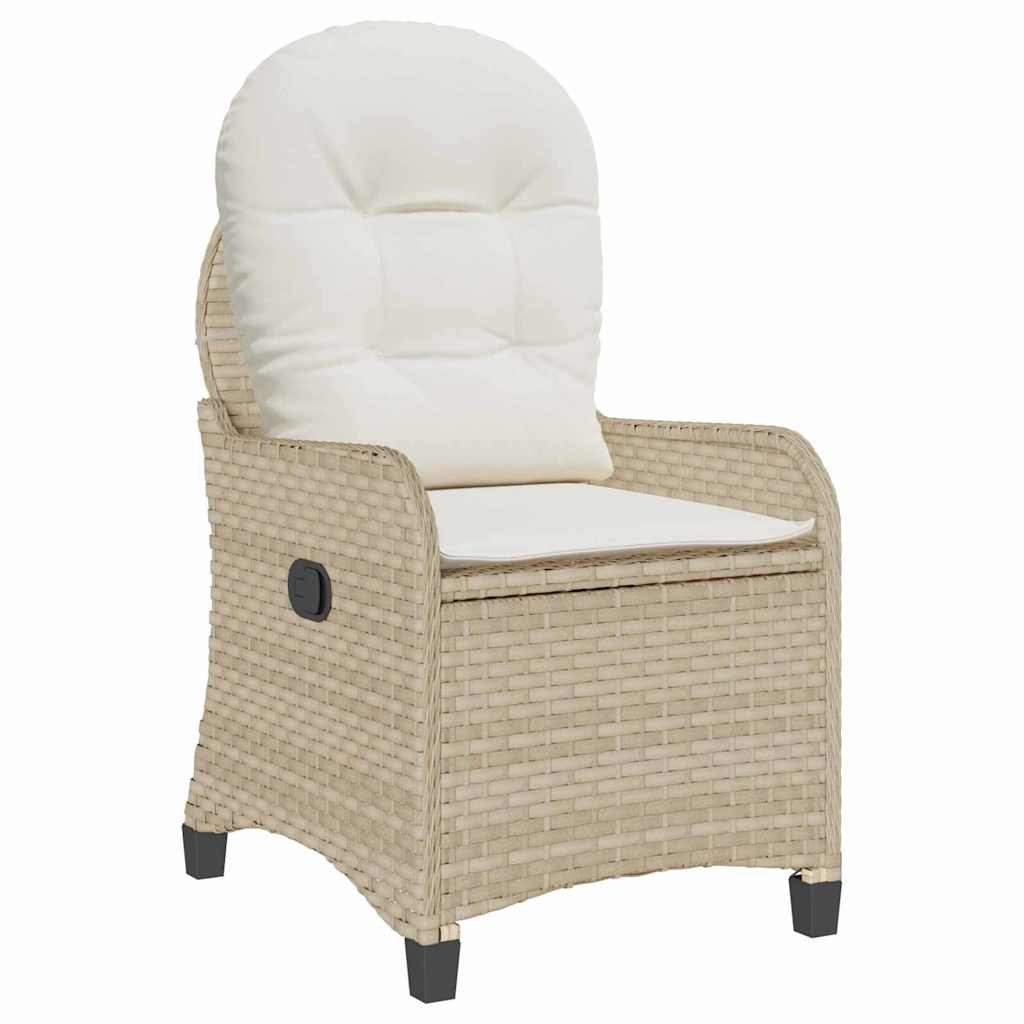 vidaXL Fotel z funkcją relaksu Beżowy 56 x 66 x 95 cm polirattan
