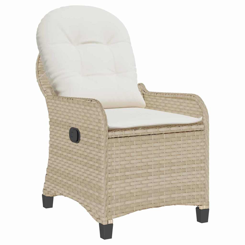 vidaXL Fotel z funkcją relaksu Beżowy 56 x 66 x 95 cm polirattan