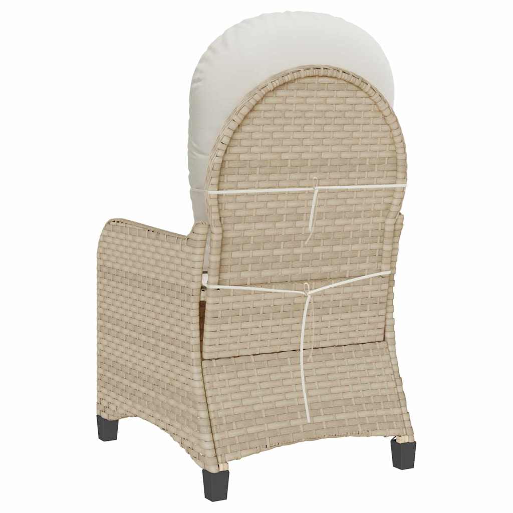 vidaXL Fotel z funkcją relaksu Beżowy 56 x 66 x 95 cm polirattan