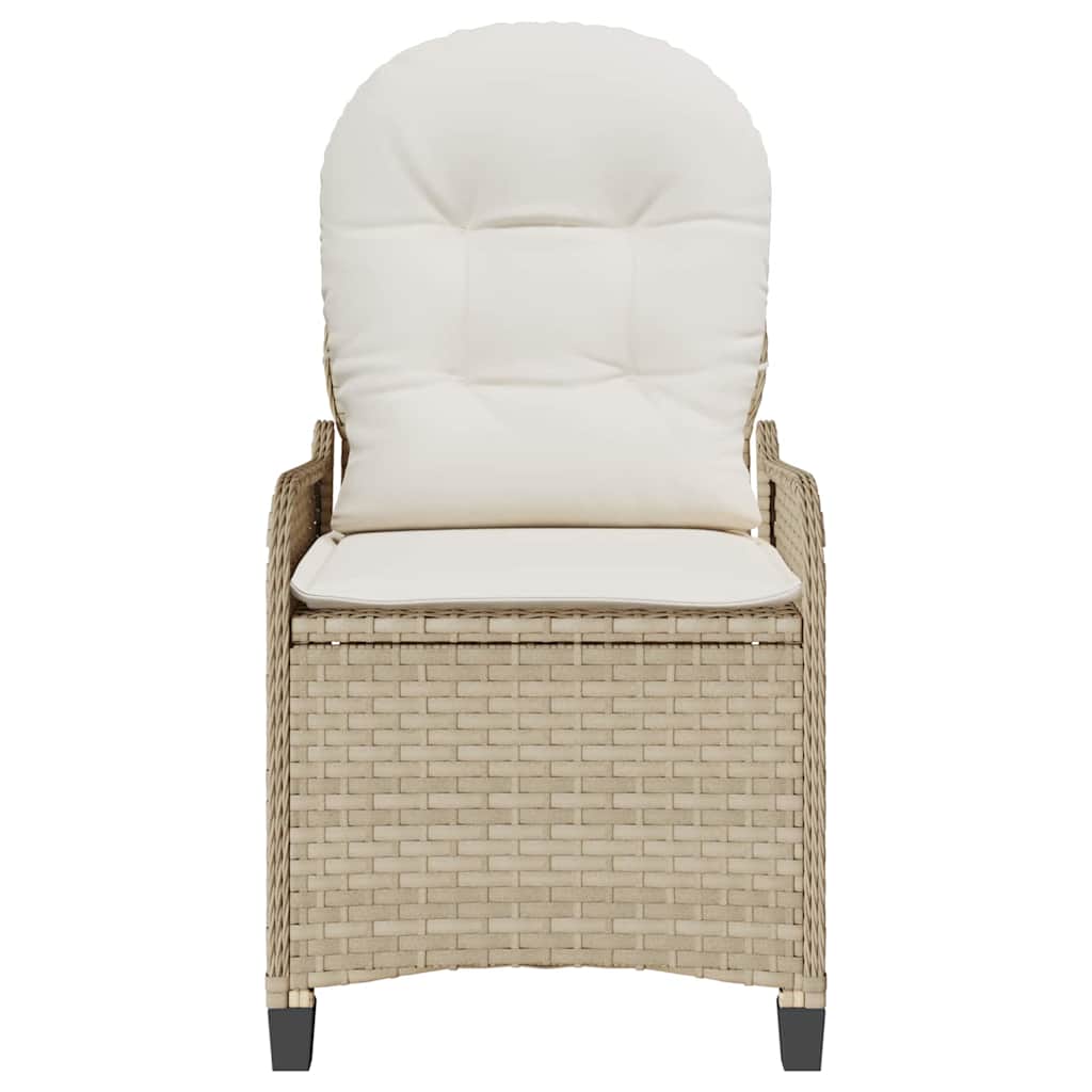 vidaXL Fotel z funkcją relaksu Beżowy 56 x 66 x 95 cm polirattan