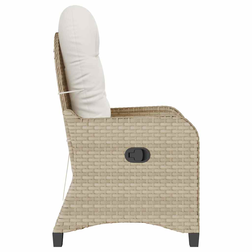 vidaXL Fotel z funkcją relaksu Beżowy 56 x 66 x 95 cm polirattan